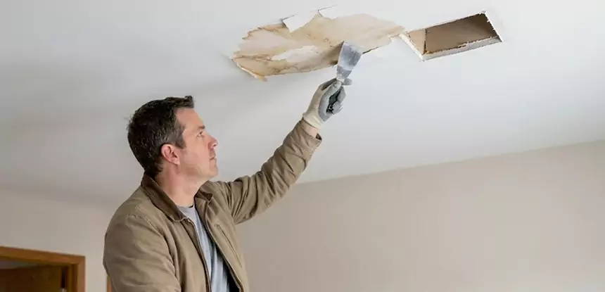 Ceiling Water Stain and Drywall Repair in Cedartown